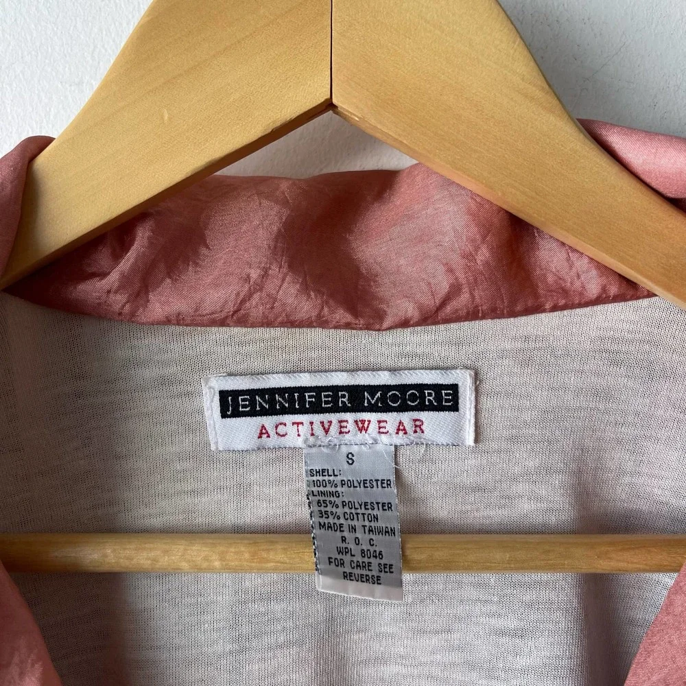 Vintage Jennifer Moore Activewear Jacket Womens Small Pink Art Deco Sporty Boho - Picture 3 of 6